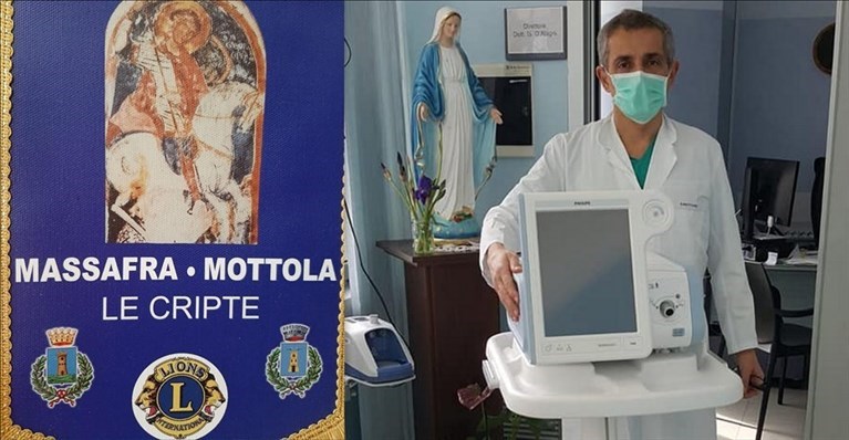 Il ventilatore polmonare da donare all’ospedale “San Giuseppe Moscati” di Taranto