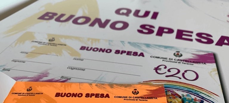 I buoni spesa distribuiti dal comune