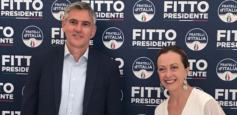 Da sinistra: Giandomenico Pilolli e Giorgia Meloni Da sinistra: Giandomenico Pilolli e Giorgia Meloni