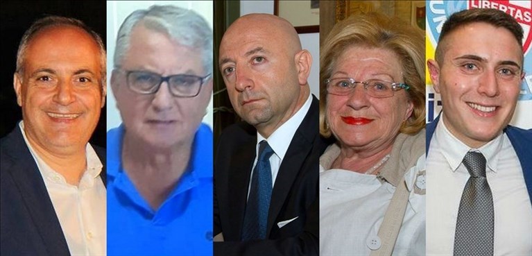 Da sinistra: Antonio Viesti, Luigi Pistoia, Antonio Ciaurro, Maria Scarano e Nicola Luccarelli Da sinistra: Antonio Viesti, Luigi Pistoia, Antonio Ciaurro, Maria Scarano e Nicola Luccarelli