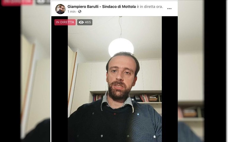 La diretta del sindaco Giampiero Barulli La diretta del sindaco Giampiero Barulli