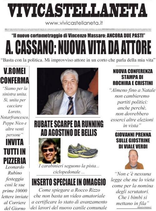 ANCORA DUE PASTI IL NUOVO CORTO DI A.CASSANO ANCORA DUE PASTI IL NUOVO CORTO DI A.CASSANO