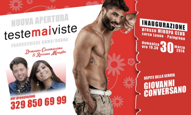 TESTE MAI VISTE: DOMENICA INAUGURAZIONE CON GIOVANNI CONVERSANO TESTE MAI VISTE: DOMENICA INAUGURAZIONE CON GIOVANNI CONVERSANO