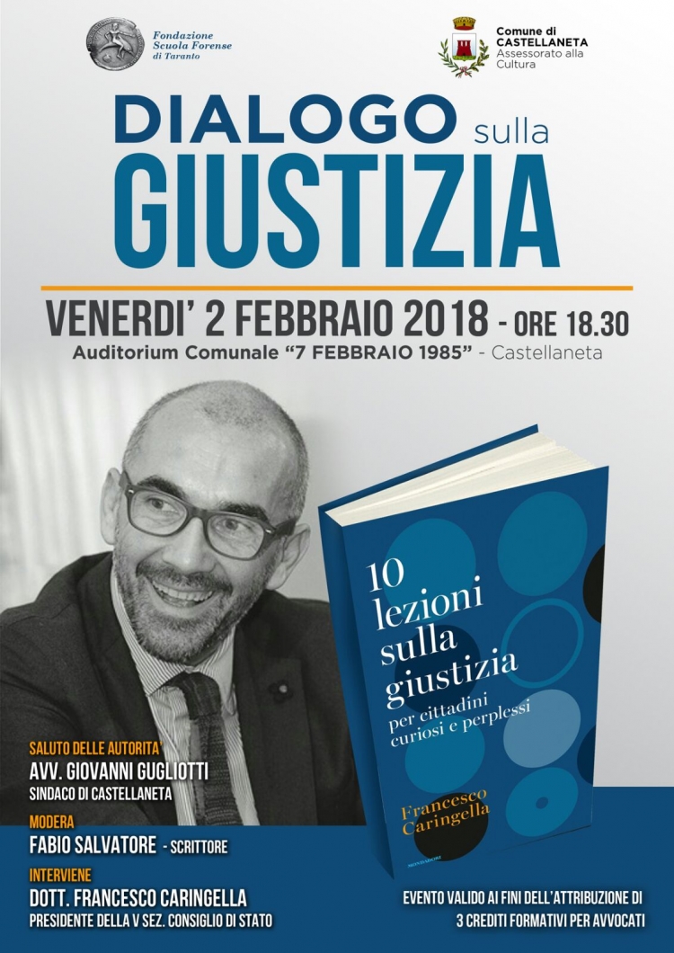 STASERA DIALOGO SULLA GIUSTIZIA CON IL DOTTOR CARINGELLA
