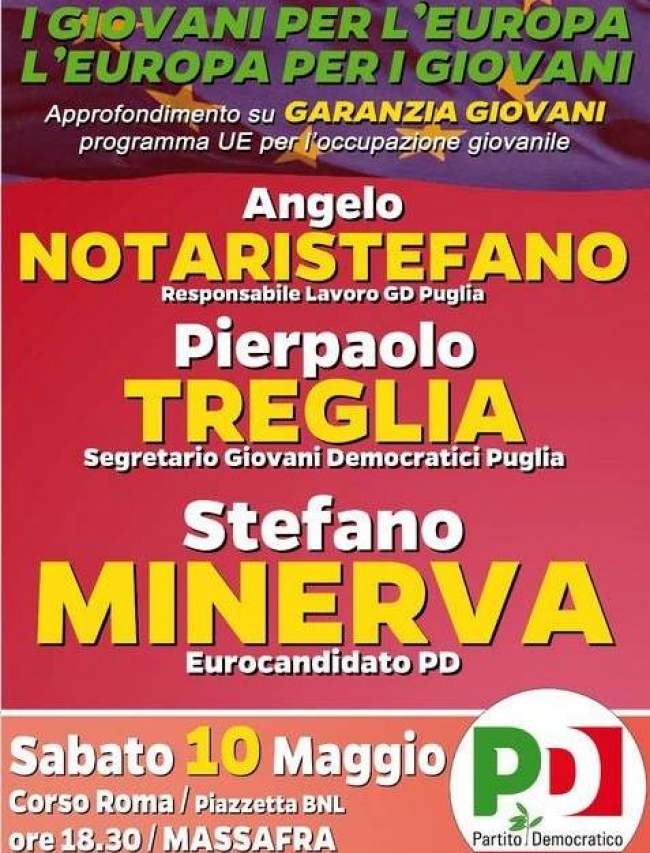 STEFANO MINERVA INCONTRA I GIOVANI PER PARLARE DI LAVORO E EUROPA