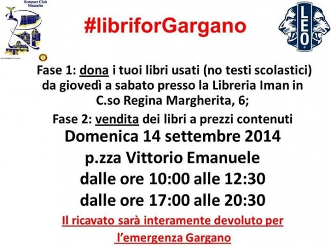 LEO E ROTARACT MASSAFRA UNITI PER L’EMERGENZA GARGANO