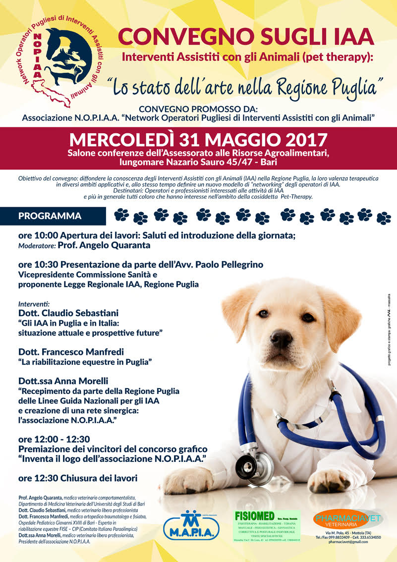 NASCE L’ASSOCIAZIONE REGIONALE DEGLI OPERATORI IAA (PET THERAPY) "TARGATA" MASSAFRA