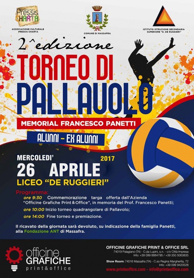TORNEO DI PALLAVOLO MEMORIAL FRANCESCO PANETTI - 2^ EDIZIONE TORNEO DI PALLAVOLO MEMORIAL FRANCESCO PANETTI - 2^ EDIZIONE