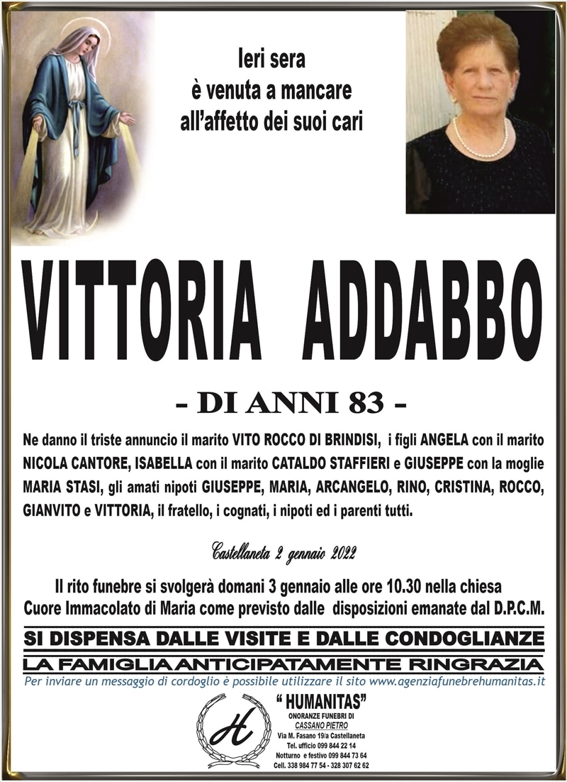 Anniversario di Vittoria Addabbo