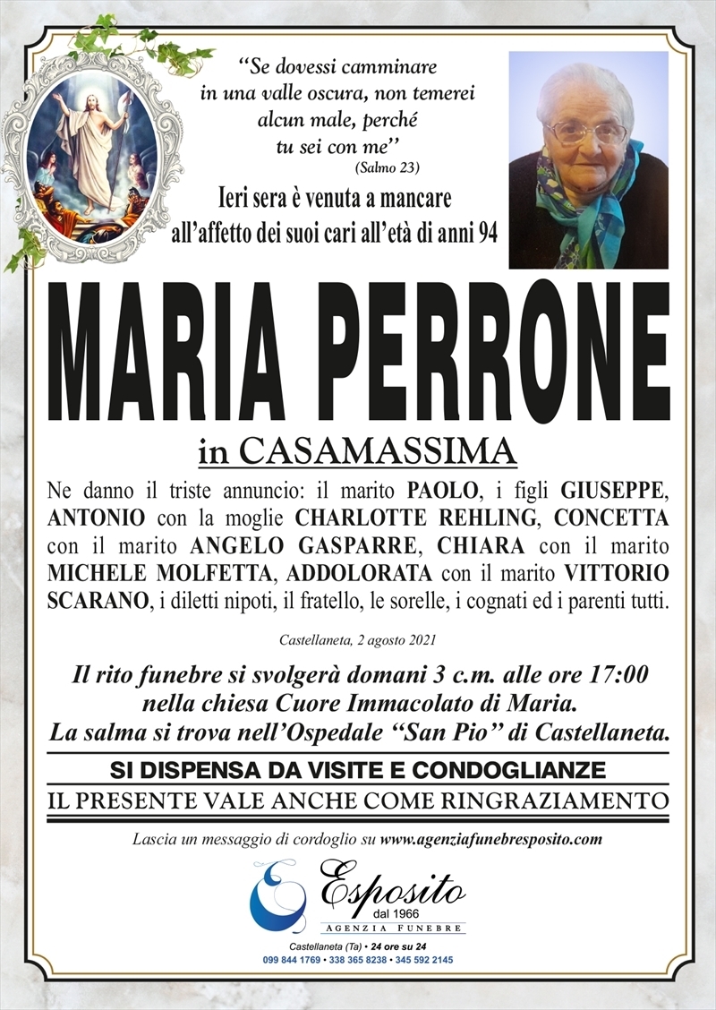 Anniversario di Maria Perrone