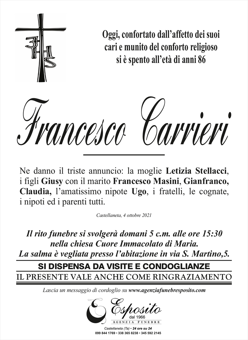 manifesto funebre