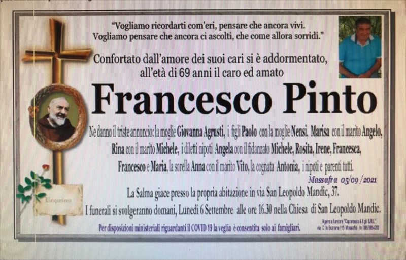 Anniversario di Francesco Pinto