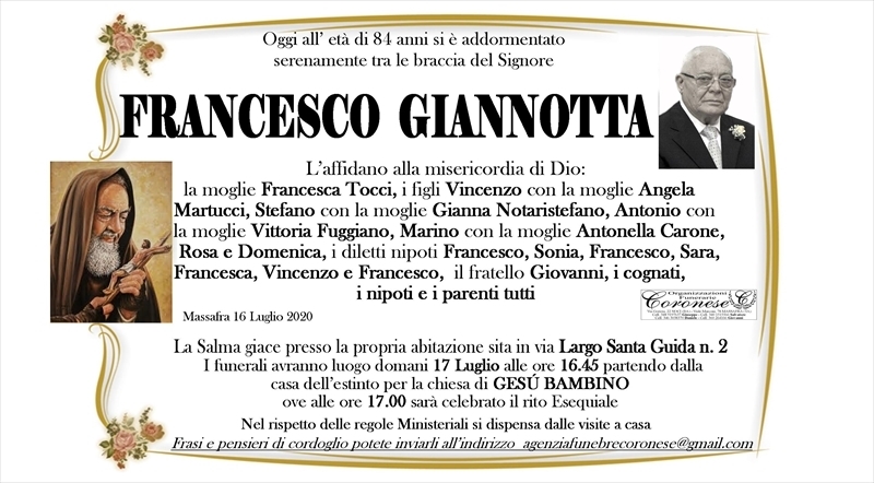Anniversario di Francesco Giannotta