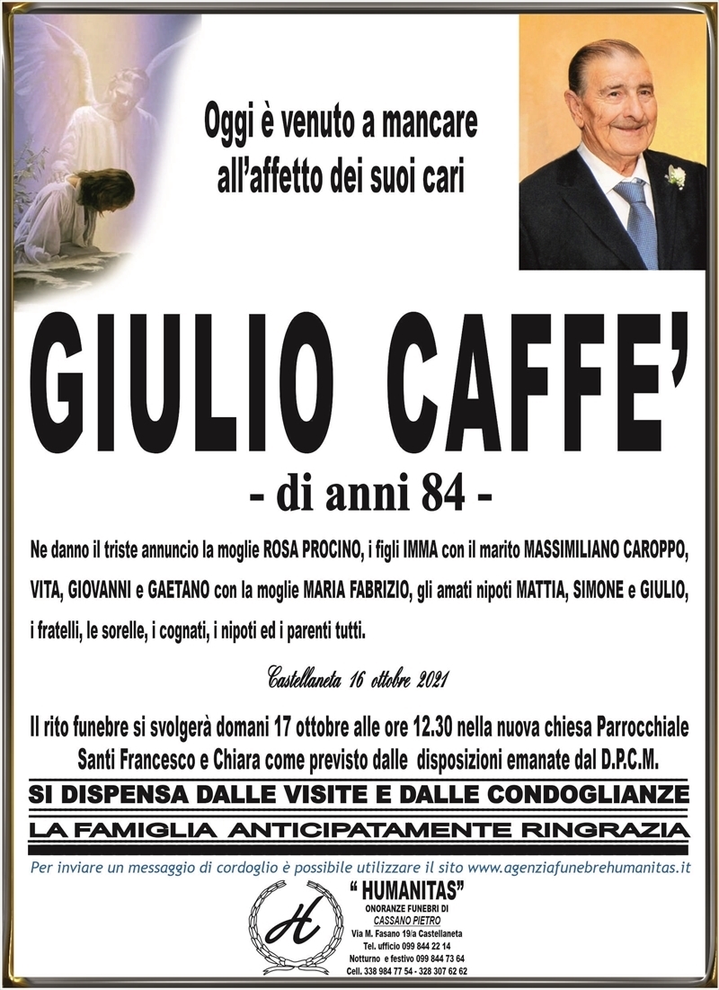 Anniversario di Giulio Caffè
