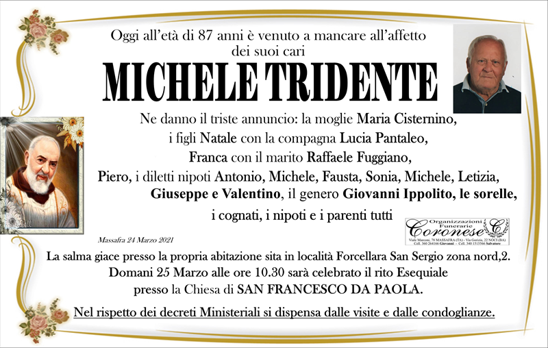 Anniversario di Michele Tridente