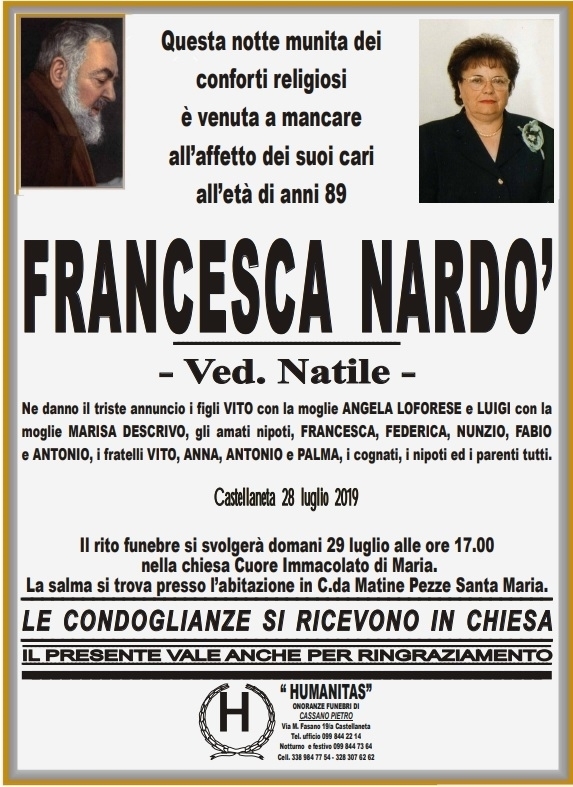 manifesto funebre