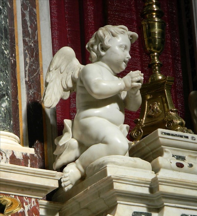 Dettaglio dell'angelo a sinistra