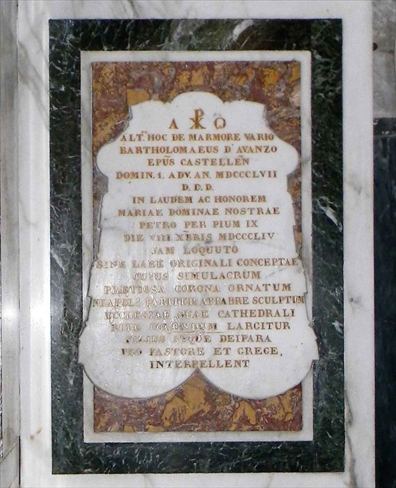 Epigrafe di mons. D'Avanzo