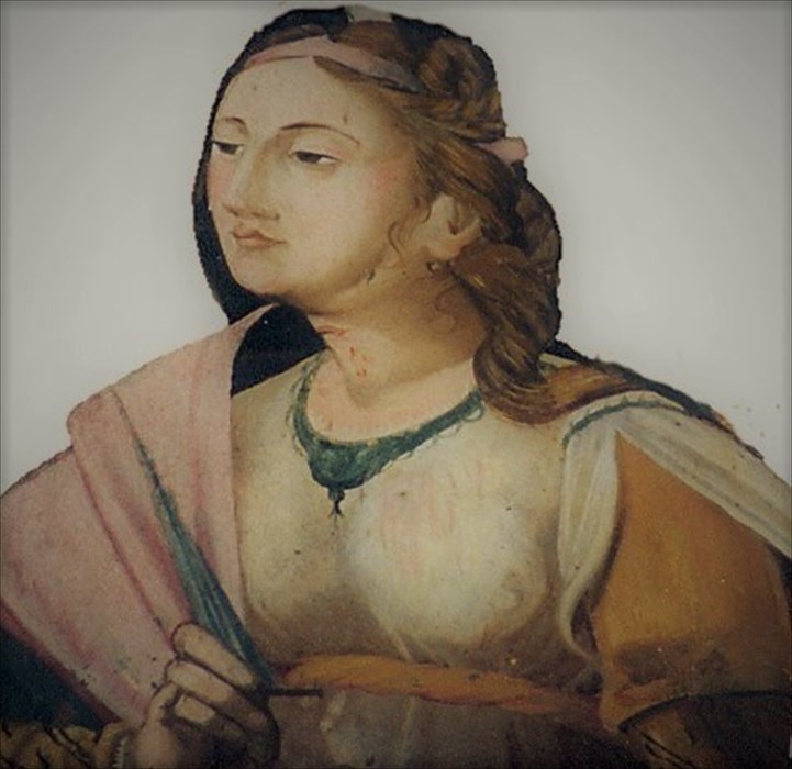 Castellaneta, particolare di santa Marina in un dipinto del 1594