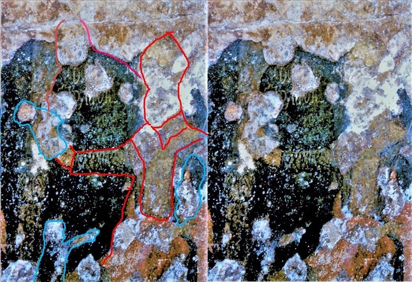 Castellaneta, Cripta di san Nicola le chiancarelle, affresco superiore. Nella porzione che rimane raffigurato un miracolo di san Nicola