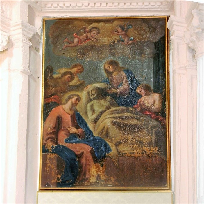 Chiesa di san Giuseppe, pala d'altare raffigurante il transito di san Giuseppe, prima metà sec. XVIII